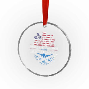 American Grown With Scottish Roots Crystal Glass Ornament Scottish American Heritage Thistle Flower TS11 Print Your Wear