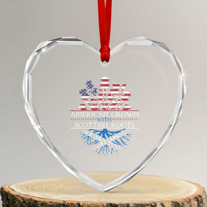 American Grown With Scottish Roots Heart Crystal Glass Ornament Scottish American Heritage Thistle Flower TS11 Transparent Glass 3'' Heart Print Your Wear