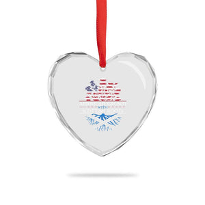 American Grown With Scottish Roots Heart Crystal Glass Ornament Scottish American Heritage Thistle Flower TS11 Print Your Wear