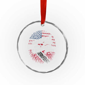 American Grown WIth Trinidad Roots Crystal Glass Ornament Proud Trinidadian and Tobagonian Americans