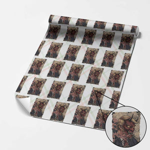 American Leader Oni Mask Japanese Ukiyoe Wrapping Paper Roll Political Parody Graphic TS12 Christmas Plaid Print Your Wear
