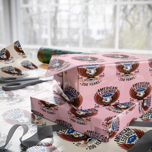American Legends Eagle Wrapping Paper Roll 250 Years Patriotic Heritage 1776 to 2026 Semiquincentennial TS02 Light Pink Print Your Wear