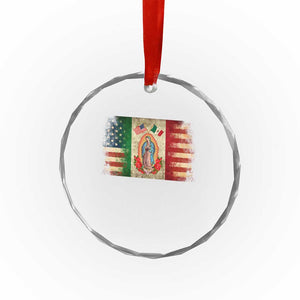 American Mexican Flag Crystal Glass Ornament Virgin Mary Mexico Heritage Mexican Roots TS10 Print Your Wear