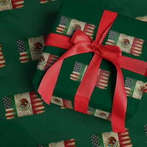 American Mexican Flag Wrapping Paper Roll Mexico Heritage Mexican Roots TS10 Green Print Your Wear