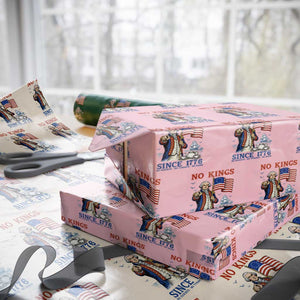 American Patriot George Washington No Kings Wrapping Paper Roll Political Humor Gift TS12 Light Pink Print Your Wear