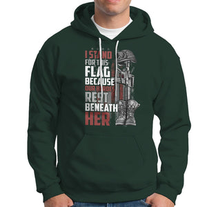 American Patriotic Hoodie I Stand For This Flag Because Our Heroes Rest Beneath Her TS02 Printyourwear