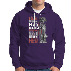 American Patriotic Hoodie I Stand For This Flag Because Our Heroes Rest Beneath Her TS02 Printyourwear