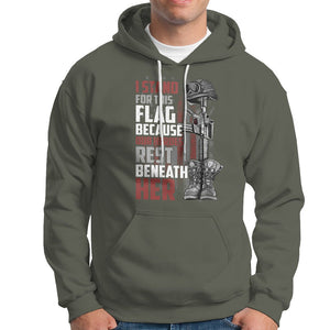 American Patriotic Hoodie I Stand For This Flag Because Our Heroes Rest Beneath Her TS02 Printyourwear