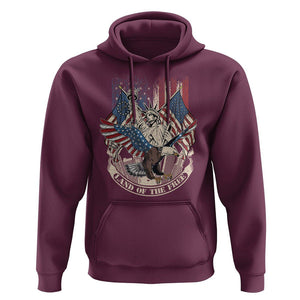 American Patriotic Hoodie Land Of The Free US Betsy Ross Flag Bald Eagle TS02 Maroon Print Your Wear