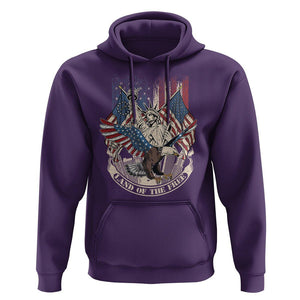American Patriotic Hoodie Land Of The Free US Betsy Ross Flag Bald Eagle TS02 Purple Print Your Wear