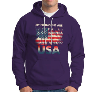 American Patriotic Hoodie My Pronouns Are USA American Flag TS02 Printyourwear
