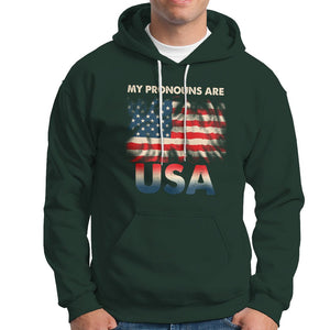 American Patriotic Hoodie My Pronouns Are USA American Flag TS02 Printyourwear