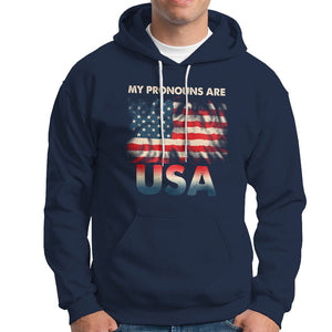 American Patriotic Hoodie My Pronouns Are USA American Flag TS02 Printyourwear