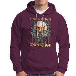 American Patriotic Hoodie One Nation Under God Christian Cross Bald Eagle TS02 Printyourwear