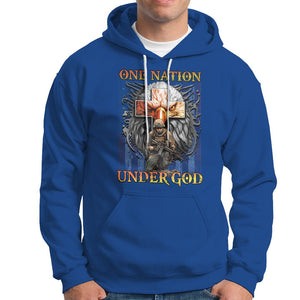 American Patriotic Hoodie One Nation Under God Christian Cross Bald Eagle TS02 Printyourwear