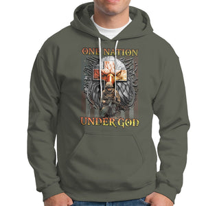 American Patriotic Hoodie One Nation Under God Christian Cross Bald Eagle TS02 Printyourwear