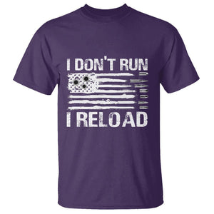 American Patriotic T Shirt I Don't Run I Reload Military Gun Flag TS09 Purple Print Your Wear