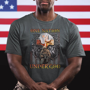 American Patriotic T Shirt One Nation Under God Christian Cross Bald Eagle TS02 Printyourwear
