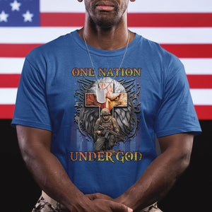 American Patriotic T Shirt One Nation Under God Christian Cross Bald Eagle TS02 Printyourwear