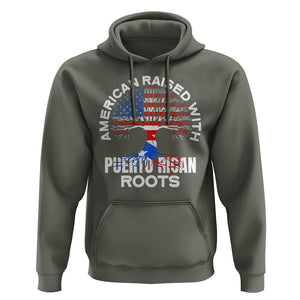 American Raised With Puerto Rican Roots Hoodie TS09 Military Green Print Your Wear