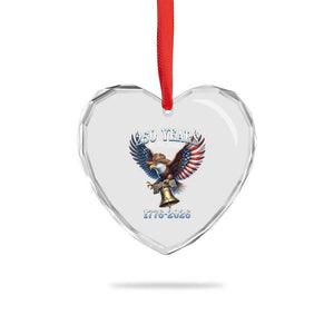 American Rodeo 250th Anniversary Heart Crystal Glass Ornament Western Cowboy Eagle Patriotic 4th of July TS14 Print Your Wear