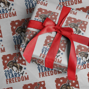 American Rodeo 250th Anniversary Wrapping Paper Roll Western Cowboy Patriotic Fourth of July TS14 White Print Your Wear