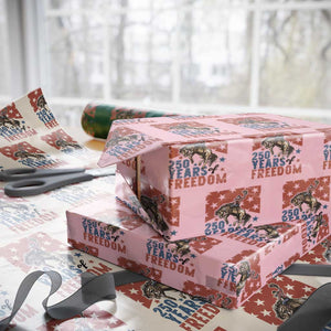 American Rodeo 250th Anniversary Wrapping Paper Roll Western Cowboy Patriotic Fourth of July TS14 Light Pink Print Your Wear