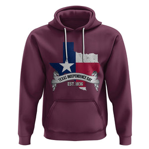 American Texan Hoodie Texas Independence Day 1836 Pride Flag Map TS02 Maroon Printyourwear