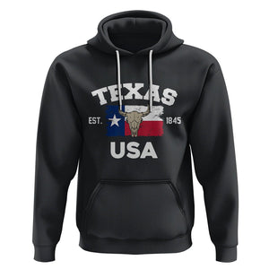 American Texan Hoodie Vintage Texas Flag USA EST 1845 Longhorns Souvenir TS02 Black Printyourwear
