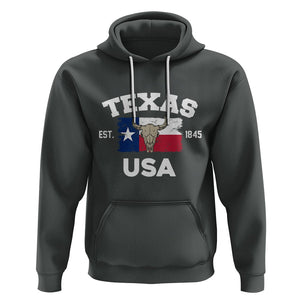 American Texan Hoodie Vintage Texas Flag USA EST 1845 Longhorns Souvenir TS02 Dark Heather Printyourwear