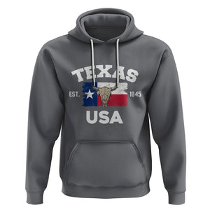 American Texan Hoodie Vintage Texas Flag USA EST 1845 Longhorns Souvenir TS02 Charcoal Printyourwear