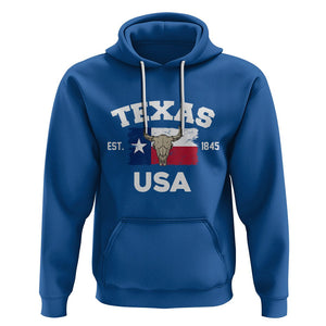 American Texan Hoodie Vintage Texas Flag USA EST 1845 Longhorns Souvenir TS02 Royal Blue Printyourwear