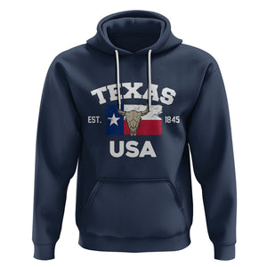 American Texan Hoodie Vintage Texas Flag USA EST 1845 Longhorns Souvenir TS02 Navy Printyourwear