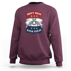 American Texan Sweatshirt Don't Mess with Texas Flag TS02 Maroon Printyourwear