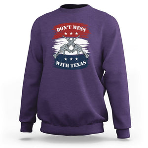 American Texan Sweatshirt Don't Mess with Texas Flag TS02 Purple Printyourwear