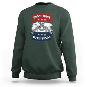 American Texan Sweatshirt Don't Mess with Texas Flag TS02 Dark Forest Green Printyourwear