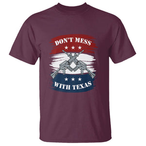 American Texan T Shirt Don't Mess with Texas Flag TS02 Maroon Printyourwear
