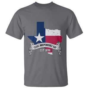 American Texan T Shirt Texas Independence Day 1836 Pride Flag Map TS02 Charcoal Printyourwear