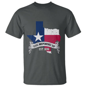 American Texan T Shirt Texas Independence Day 1836 Pride Flag Map TS02 Dark Heather Printyourwear