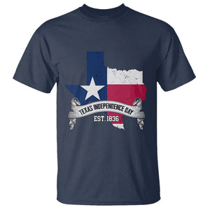 American Texan T Shirt Texas Independence Day 1836 Pride Flag Map TS02 Navy Printyourwear