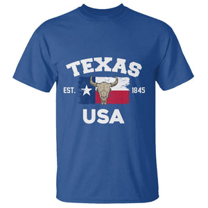 American Texan T Shirt Vintage Texas Flag USA EST 1845 Longhorns Souvenir TS02 Royal Blue Printyourwear