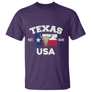 American Texan T Shirt Vintage Texas Flag USA EST 1845 Longhorns Souvenir TS02 Purple Printyourwear