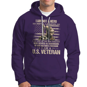 American Veteran Hoodie I Am Not A Hero Not A Legend US Flag Soldier Combat Boots And Dog Tags TS02 Printyourwear