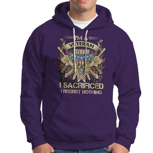 American Veteran Hoodie Patriot I Served I Sacrificed I Regret Nothing I'm A Veteran TS02 Printyourwear