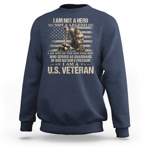 American Veteran Sweatshirt I Am Not A Hero Not A Legend US Flag Soldier Combat Boots And Dog Tags TS02 Printyourwear