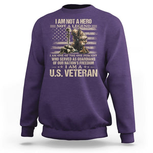 American Veteran Sweatshirt I Am Not A Hero Not A Legend US Flag Soldier Combat Boots And Dog Tags TS02 Printyourwear