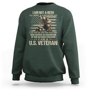 American Veteran Sweatshirt I Am Not A Hero Not A Legend US Flag Soldier Combat Boots And Dog Tags TS02 Printyourwear