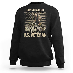 American Veteran Sweatshirt I Am Not A Hero Not A Legend US Flag Soldier Combat Boots And Dog Tags TS02 Dark Heather Printyourwear