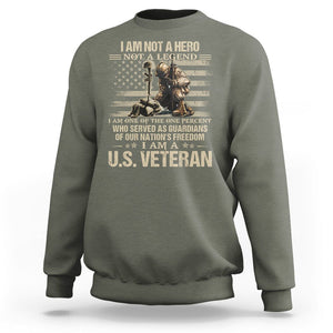 American Veteran Sweatshirt I Am Not A Hero Not A Legend US Flag Soldier Combat Boots And Dog Tags TS02 Printyourwear