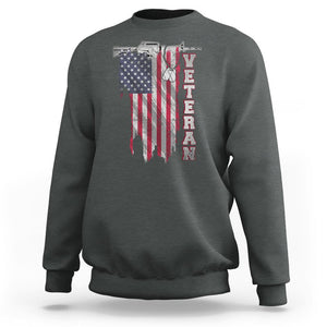 American Veteran Sweatshirt US Flag With Rifle And Dog Tags TS02 Printyourwear